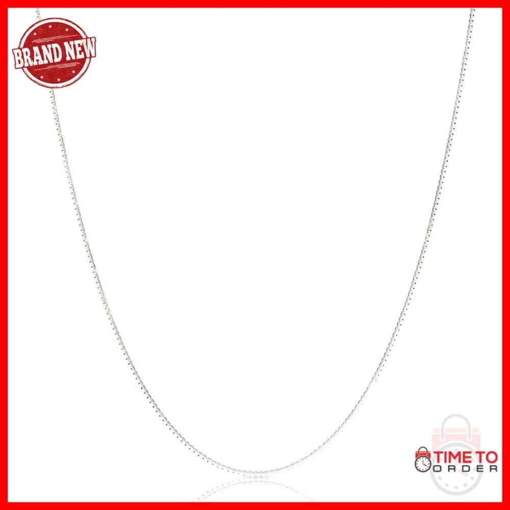 20 Inch Sterling Silver Box Chain Necklace, Thin Italian 925 Silver